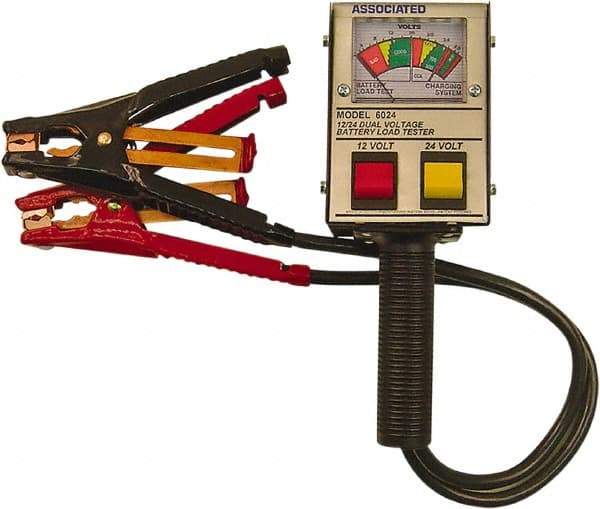 Associated Equipment - 12/24 Volt Battery Load Tester - 0 to 1,000 CCA Range, 2' Cable - A1 Tooling