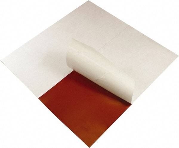 Value Collection - 12" Long, 12" Wide, 3/8" Thick, Silicone Rubber Foam Sheet - 50 to 60 Durometer, Red, -60 to 400°F, 550 psi Tensile Strength, Adhesive Backing - A1 Tooling