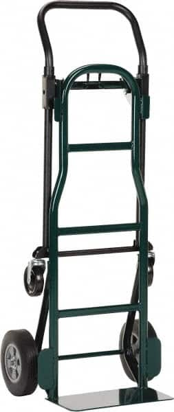 Harper Trucks - 700 Lb Capacity 48" OAH Convertible Hand Truck - 14 x 7" Base Plate, Continuous Handle, Steel, Solid Rubber Swivel Wheels - A1 Tooling