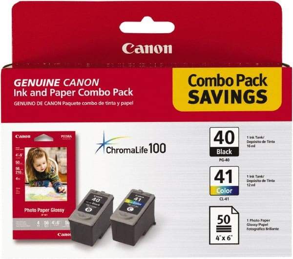 Canon - Black & Multi Colored Ink & Paper Combo - Use with Canon PIXMA iP1600, iP1700, MP150, MP160, MP170, MP450, MP460 - A1 Tooling