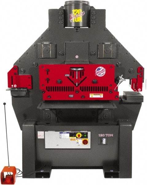 Edwards Manufacturing - 11" Throat Depth, 120 Ton Punch Pressure, 1-1/2" in 1" Punch Capacity Ironworker - 3 Phase, 230 Volts - A1 Tooling