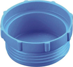 Caplugs - Serrated Round Head, Threaded Plug - 0.56" OD, 39/64" Long, High-Density Polyethylene, Blue - A1 Tooling