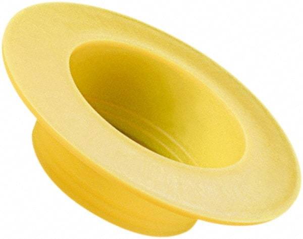 Caplugs - 0.909" ID, Round Head, Tapered Cap/Plug with Flange - 2.61" OD, 21/32" Long, Low-Density Polyethylene, Yellow - A1 Tooling