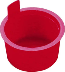 Caplugs - Pull-Tab, Round Head, Tapered Plug - 2.12" OD, 1" Long, Low-Density Polyethylene, Red - A1 Tooling