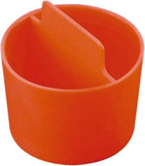 Caplugs - 0.573" ID, Pull-Tab, Round Head, Tapered Plug - 13/16" Long, Low-Density Polyethylene, Orange - A1 Tooling