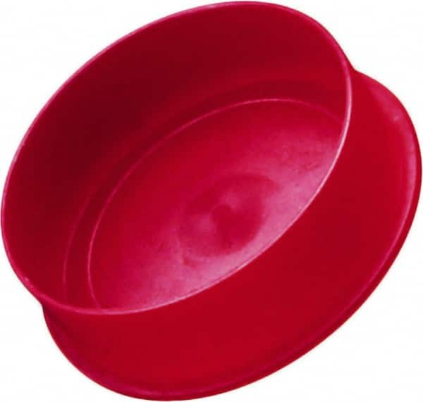 Caplugs - 0.369" ID, Round Head Cap - 0.62" OD, 1/2" Long, Low-Density Polyethylene, Red - A1 Tooling