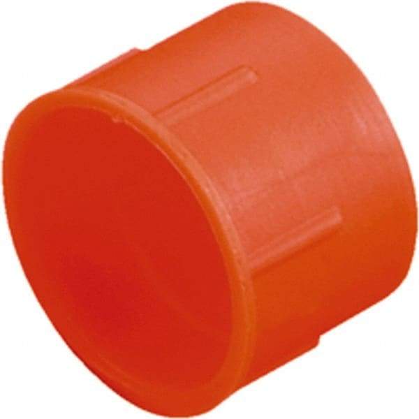 Caplugs - 2.387" ID, Serrated Round Head Tube Cap - 2.52" OD, 3/4" Long, Low-Density Polyethylene, Orange - A1 Tooling