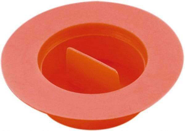 Caplugs - 1.932" ID, Pull-Tab, Tapered Plug with Flange - 2.53" OD, 3/4" Long, Low-Density Polyethylene, Orange - A1 Tooling