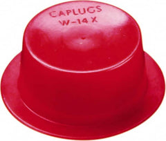 Caplugs - 1.413" ID, Round Head, Tapered Cap/Plug with Flange - 1.81" OD, 7/8" Long, Low-Density Polyethylene, Red - A1 Tooling