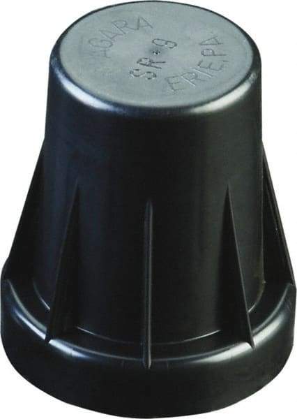 Caplugs - 0.935" ID, Serrated Round Head Sucker Rod Cap - 1-11/16" Long, Low-Density Polyethylene, Black - A1 Tooling