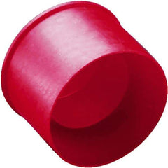 Caplugs - 2.06" ID, Round Head Tube & Nut Cap - 1-11/64" Long, Low-Density Polyethylene, Red - A1 Tooling