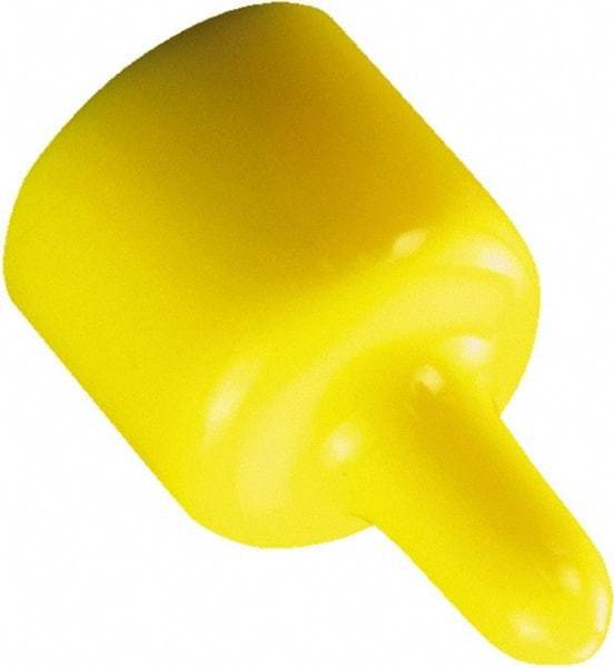 Caplugs - 0.386" ID, Pull-Tab Cap - 1-3/8" Long, Vinyl, Yellow - A1 Tooling