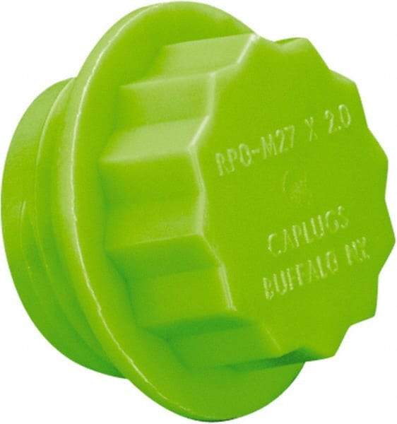 Caplugs - 12-Point Head, Threaded Plug - 24.64mm OD, Polypropylene, Green - A1 Tooling