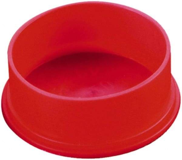 Caplugs - 2.21" ID, Round Head Utility Cap - 2.44" OD, 5/8" Long, Low-Density Polyethylene, Red - A1 Tooling