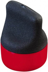 Caplugs - 11/16" ID, Round Head, Textured Pull-Tab Cap - 1-13/16" Long, Vinyl, Red/Black - A1 Tooling