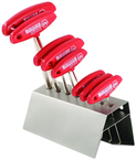 8 Piece - 2.0 - 10mm - T-Handle Hex Ergonomic Comfort Grip Metric Set in Metal Stand - A1 Tooling