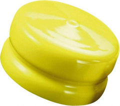 Caplugs - 8.45" ID, Push-On, Round Head Flange Cap - 8.7" OD, 19/32" Long, Vinyl, Yellow - A1 Tooling