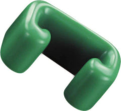 Caplugs - 1-1/4" x 3/4", Flexible Push-On U-Frame End Cap - 1-1/4" Long, Vinyl, Green - A1 Tooling