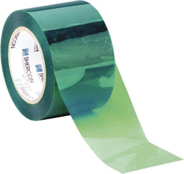 Caplugs - 3/8" Wide x 72 Yd Long Green Polyester Film High Temperature Masking Tape - Series PC25 0375, 6.5 mil Thick - A1 Tooling