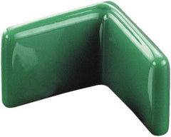 Caplugs - 1-1/8" x 1/8", Flexible Push-On L-Frame End Cap - 1/2" Long, Vinyl, Green - A1 Tooling