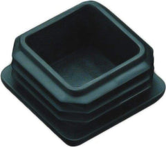 Caplugs - Square Finishing Plug for 10 to 14 Gauge Panels, for 1-1/2" Tube Diam - 0.52" Deep, Vinyl, Black - A1 Tooling