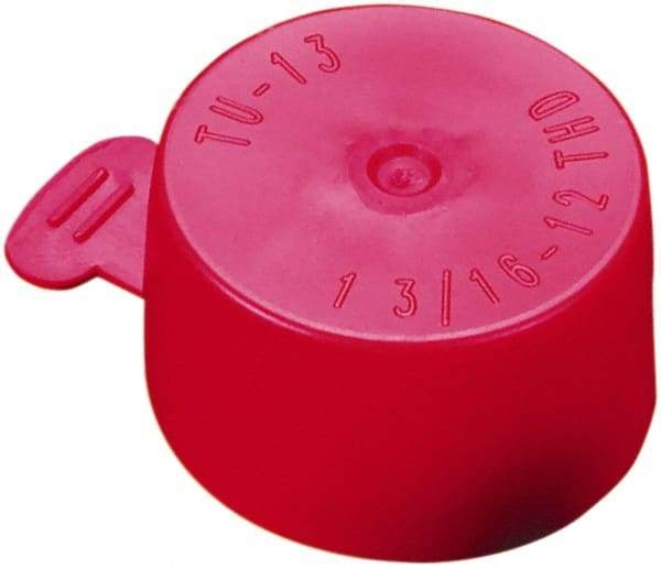 Caplugs - 0.99" ID, Flexible, Tear-Tab Cap - 21/32" Long, Vinyl, Red - A1 Tooling