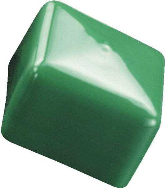 Caplugs - 7/16", Square Head Tube Cap - 0.557" OD, 1" Long, Vinyl, Green - A1 Tooling