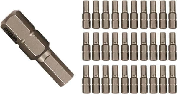 Wiha - 1/8" Hex Screwdriver Bit - 1/4" Drive, 25mm OAL - A1 Tooling