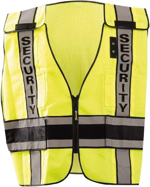 OccuNomix - Size XL High Visibility Yellow Mesh/Solid Public Safety Vest - 63" Chest, ANSI 107-2015, Hook & Loop Closure, 2 Pockets, Polyester - A1 Tooling