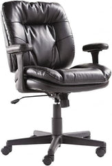 OIF - 40" High Executive Swivel/Tilt Chair - 26" Wide x 25-3/8" Deep, Soft Leather Seat, Black - A1 Tooling