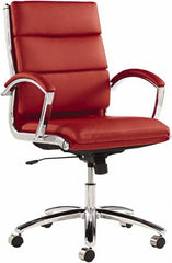 ALERA - 42-1/8" High Mid Back Chair - 24" Wide x 27-1/4" Deep, Leather Seat, Red - A1 Tooling