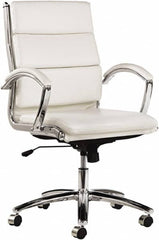 ALERA - 42-1/8" High Mid Back Chair - 24" Wide x 27-1/4" Deep, Faux Leather Seat, White - A1 Tooling