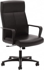 Basyx - 47" High Executive High Back Leather Chair - 25" Wide x 26-1/2" Deep, Soft Leather Seat, Black - A1 Tooling