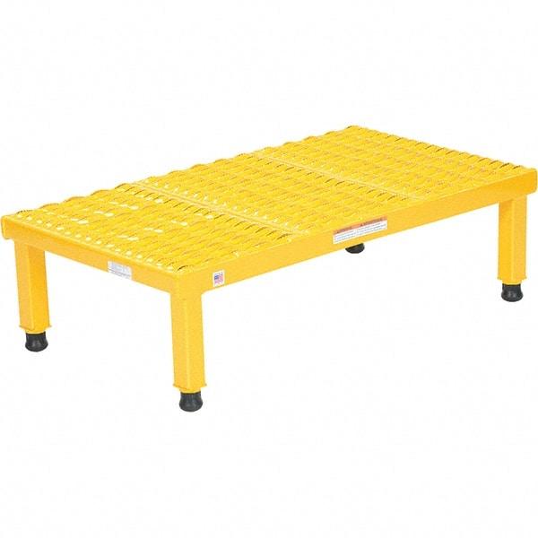 Vestil - 9" High x 19" Wide x 36" Deep, Yellow Step Stand - Steel, 500 Lb Capacity - A1 Tooling