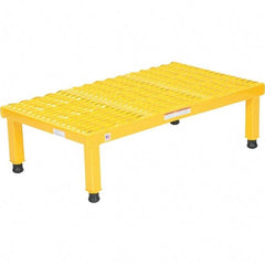 Vestil - 9" High x 19" Wide x 36" Deep, Yellow Step Stand - Steel, 500 Lb Capacity - A1 Tooling