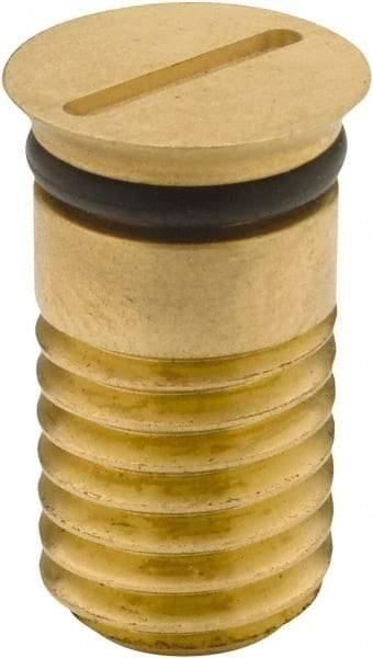 Jergens - 1 Piece M12x1.75 Vise Chip Plug - Brass, 12" Long, 14.5mm Wide - A1 Tooling