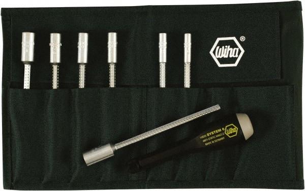 Wiha - 8 Piece 5 to 10mm Nutdriver Set - Solid Shaft, ESD Safe Handle - A1 Tooling