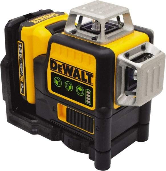 DeWALT - 3 Beam 165' Max Range Self Leveling Line Laser - Green Beam, 1/8" at 30' Accuracy, 17-3/4" Long x 13" Wide x 6-1/8" High, Battery Included - A1 Tooling