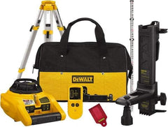 DeWALT - 1,000' Measuring Range, 1/4" at 100' Accuracy, Self-Leveling Rotary Laser - ±5° Self Leveling Range, 150, 300 & 600 RPM, 1 Beam, 2 D Alkaline Battery Included - A1 Tooling