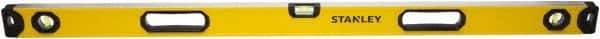 Stanley - 48" Long 3 Vial Box Beam Level - Aluminum, Yellow, 1 Level & 2 Plumb Vials - A1 Tooling