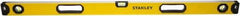 Stanley - 48" Long 3 Vial Box Beam Level - Aluminum, Yellow, 1 Level & 2 Plumb Vials - A1 Tooling