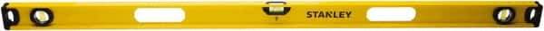 Stanley - Magnetic 48" Long 3 Vial I-Beam Level - Aluminum, Yellow, 1 Level & 2 Plumb Vials - A1 Tooling