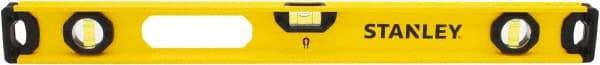 Stanley - Magnetic 24" Long 3 Vial I-Beam Level - Aluminum, Yellow, 1 Level & 2 Plumb Vials - A1 Tooling