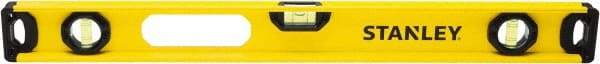 Stanley - 24" Long 3 Vial I-Beam Level - Aluminum, Yellow, 1 Level & 2 Plumb Vials - A1 Tooling