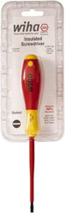 Wiha - 4.5mm Blade Width, Standard Slotted Screwdriver - 100mm Blade Length, Solid/Hex Shank - A1 Tooling