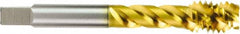 OSG - #4-40 UNC, 2 Flute, 2° Helix, Semi-Bottoming Chamfer, V Finish, Powdered Metal Spiral Flute STI Tap - Right Hand Flute, 2" OAL, 0.141" Shank Diam, 3/4" Thread Length, 2B Class of Fit, Series 315 - Exact Industrial Supply