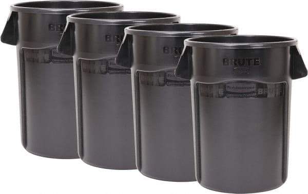 Rubbermaid - 55 Gal Gray Round Trash Can - Polyethylene, None Graphic, 33.2" High, Lid Not Included - A1 Tooling