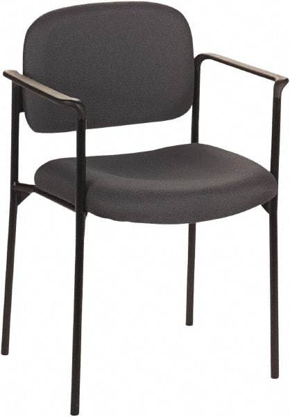 Basyx - Fabric Charcoal Stacking Chair - Black Frame, 23-1/4" Wide x 21" Deep x 32-3/4" High - A1 Tooling