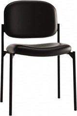 Basyx - Leather Black Stacking Chair - Black Frame, 21-1/4" Wide x 21" Deep x 32-3/4" High - A1 Tooling