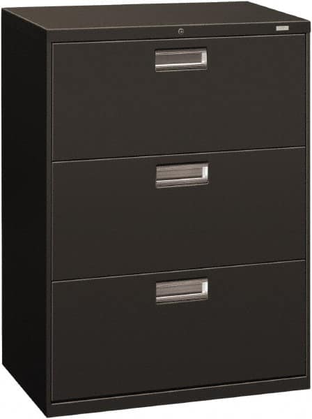 Hon - 30" Wide x 40.88" High x 19-1/4" Deep, 3 Drawer Roll-Out - Steel, Charcoal - A1 Tooling